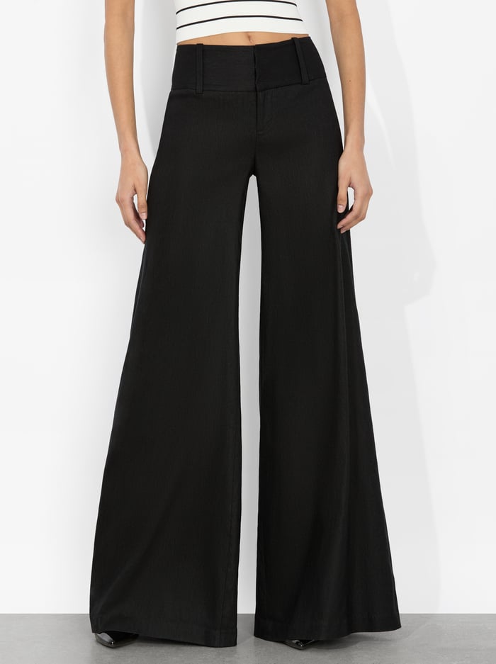 OLIVIA LINEN PANT - BLACK - Alice And Olivia